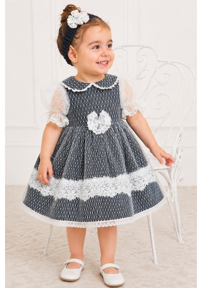 Babyhola Dantel Detay Özel Tasarım Kız Bebek Çocuk Abiye Elbise Saç Bandı Mevlüt Doğum Günü Set 7029 Lacivert Babyhola Dantel Detay Özel Tasarım Kız Bebek Çocuk Abiye Elbise Saç Bandı Mevlüt Doğum Günü Set 7029 Lacivert