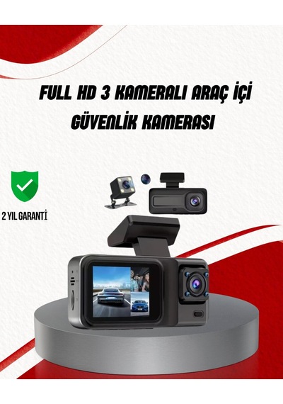 Ön Arka Ve İç Kamera Dashcam 360 Kapsamlı Full Hd Araç Güvenlik Sistemi 98075128