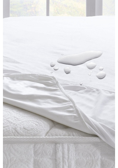 Altın Karma 150x200+30 Cm Fitted Alez Çift Kişilik Sıvı Geçirmez Micro Yatak Koruyucu Beyaz