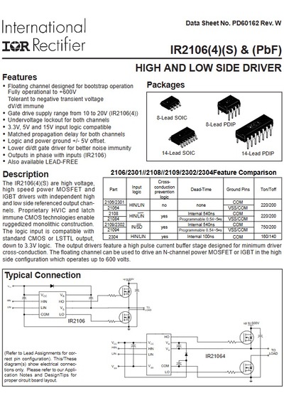 Ir2106strpbf Soıc-8 Smd Mosfet Sürücü Entegresi