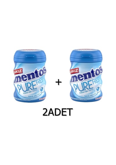 Mentos Pure Fresh Nane Aromalı Sakız Şekersiz Tatlandırıcılı 2 x 60 G