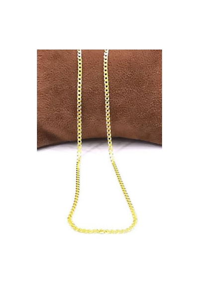 Omar Silver Unisex Gurmet Gold Altın Kaplama 2,10 Mm Gümüş Kolye