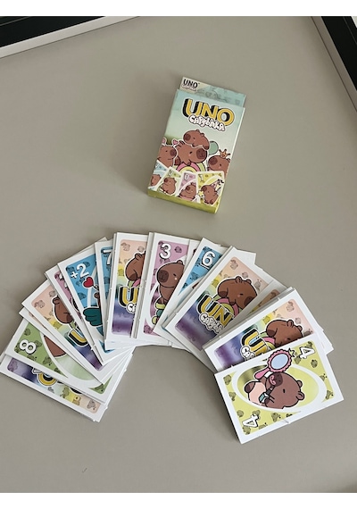 Capybara Temalı Uno Kart Oyunu Eğlenceli Aile & Arkadaş Oyunu