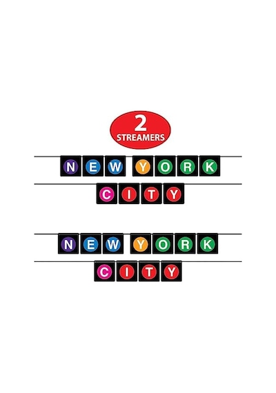 Beistle 53650 Asılı Afişler 2 Parça New York City Parti Dekorasyonları, 12,7 Cm X 6 ', Siyah/mor/mavi/sarı/yeşil/pembe/kırmızı