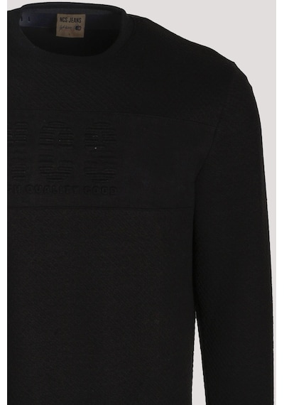 Erkek Sweatshirt Siyah Kabartma Baskılı Bisiklet Yaka Logo Detay Cotonel Kumaş Sweat Ncs Jeans 1614-siyah Siyah