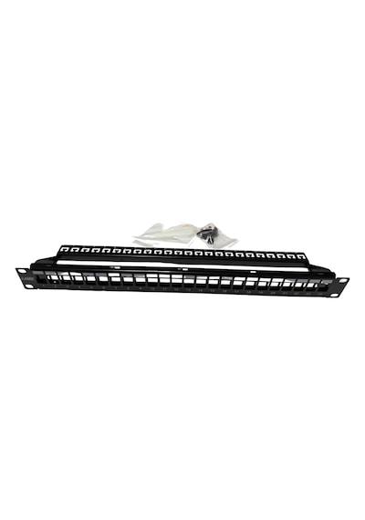 Ager Ac-610-24 1u 24 Port Cat6 Patch Panel Black