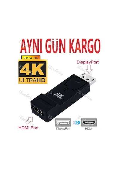 Displayport To Hdmı 4K 4946A Adaptör Kablosu Uç Display Port Çevi