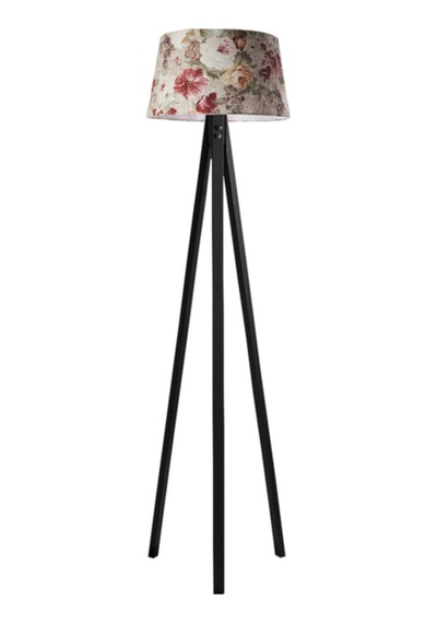 Düz 3 Ayak Tripod Lambader Abajur Avize Aydınlatma Ahşap Siyah Ağaç Country Dekor Lamba Diğer