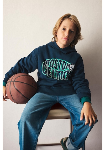 Defacto Nba Boston Celtics Baskılı Kapüşonlu Sweatshirt Erkek Çocuk I2197a826wnnv147 Lacivert-nv147