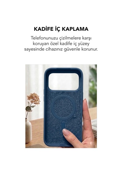 Apple İphone 17 Pro Uyumlu Magsafe Lansman Silikon Kılıf Lacivert
