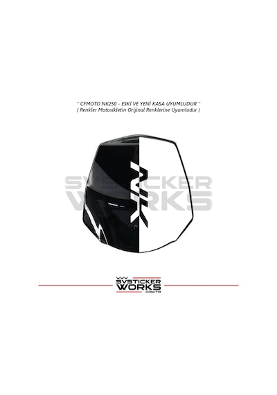 Cfmoto 250nk Siper Sticker Siperlik Tur Camı Sticker Nk Yazılı Etiket Beyaz
