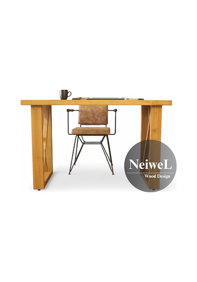 Neiwel Loel Doğal Ahşap Çalışma Ve Ofis Masası-70cm-200cm Açık Ceviz