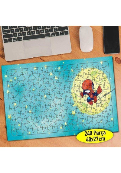 Minik Sevimli Örümcek Çocuk 240 Parça Puzzle Yapboz Tablo-104493
