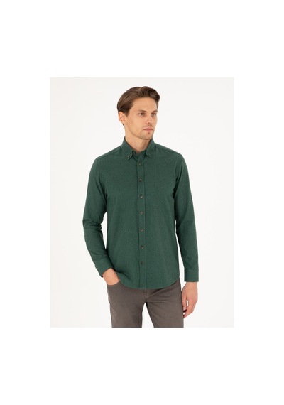 Pierre Cardin Regular Fit Uzun Kollu Gömlek 1960022 Yeşil