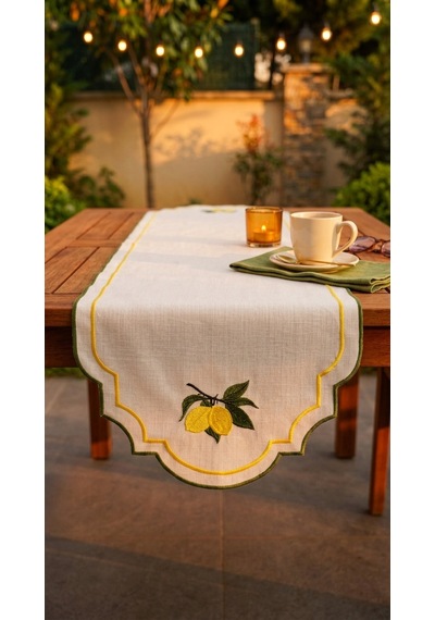 Limoncello Embroidered Runner Çok Renkli