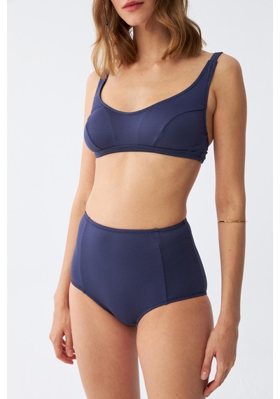 Akbeniz Kadın Basic Lacivert Pedli Yüksek Bel Bikini Takımı