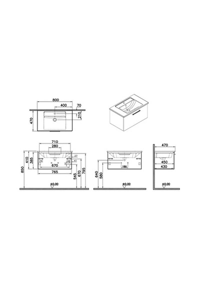 66426 VitrA Root Flat Tek Çekmeceli Lavabo Dolabı, 80 Cm, Parlak Beyaz Köşeli Lavabo Dahil Diğer 66426 VitrA Root Flat Tek Çekmeceli Lavabo Dolabı, 80 Cm, Parlak Beyaz Köşeli Lavabo Dahil Diğer