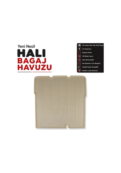 Chevrolet Aveo Sedan Halı Bagaj Havuzu 2011 Sonrası Bej Renk