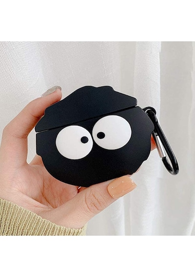 Airpods Pro İçin Kılıf Cartoon Figürlü Silikon Crtn-fgr-sswtri Airpods Pro İle Uyumlu Kılıf - Siyah - Beyaz