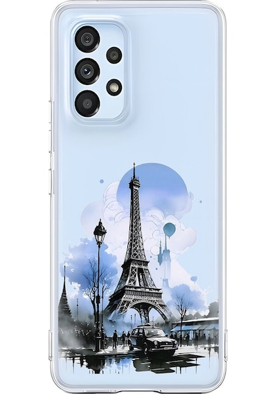 Samsung Galaxy A53 Uyumlu Şeffaf Kılıf Paris 2 Tasarımlı