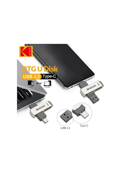 Kodak Usb3.2 Tipi C Flash Sürücü 256gb 128gb 32gb Smartphone Laptop İçin 256gb