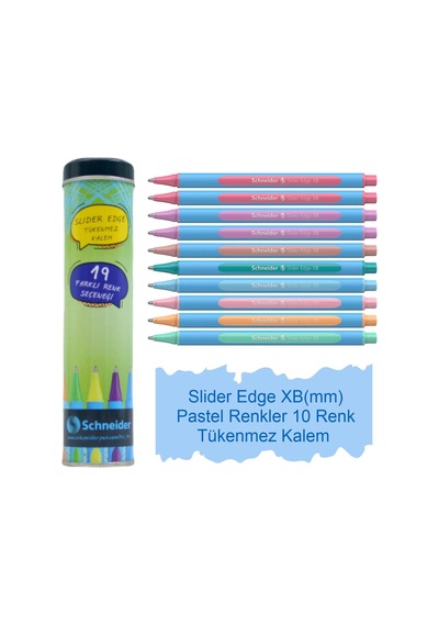 Schneider Slider Edge Pastel Xb Mm Tükenmez Kalem Metal Tüp 10 Lu Sct741