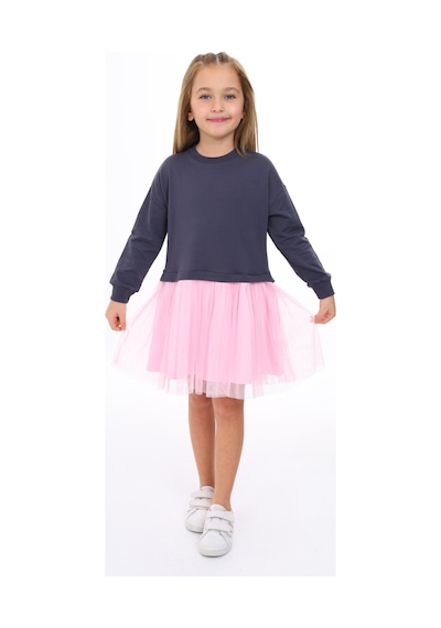 Toontoy Kız Çocuk Tüllü Elbise Pembe