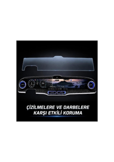 Mercedes Glc Uyumlu Araç Ekran Koruyucu 39.1 İnç Multimedya Ve Gösterge, 9h Nano Parlak Kırılmaz