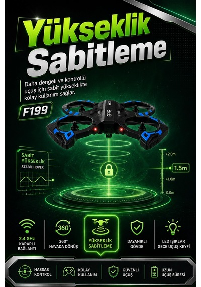 Yönsüz Mod Destekli Uzaktan Kumandalı Uçak Drone 2.4g Frekanslı Eğlenceli Oyuncak