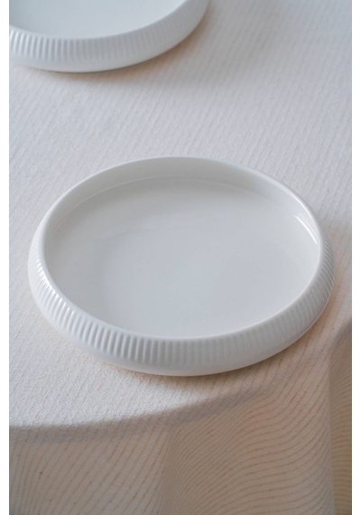Bianco Perla Porselen Yuvarlak Tabak - 18 Cm Beyaz