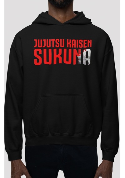 Sevbano Jujutsu Kaisen Ryomen Sukuna Anime Sırt Baskılı Unisex Oversize P Siyah