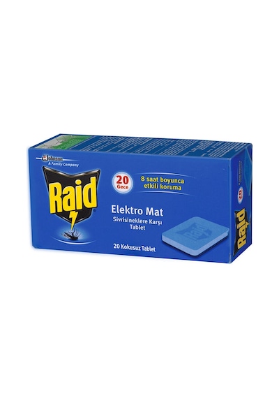 Raid Elektro Mat Sivrisinek Kovucu 20'li Tablet