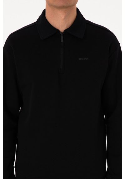 U.S. Polo Assn. Erkek Regular Fit Yarım Fermuarlı Şardonlu Siyah Basic Sweatshirt 50313783-VR046 U.S. Polo Assn. Erkek Regular Fit Yarım Fermuarlı Şardonlu Siyah Basic Sweatshirt 50313783-VR046