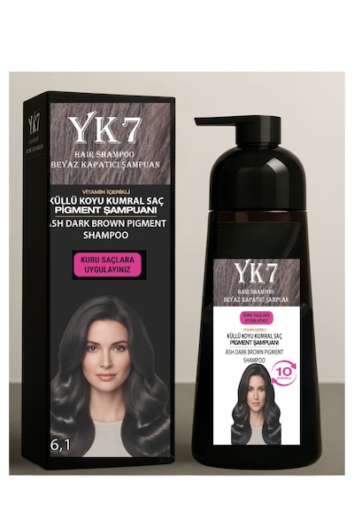 Yk7 Kozmetik Küllü Koyu Kumral 6.1 Beyaz Kapatıcı Şampuan 300 ML