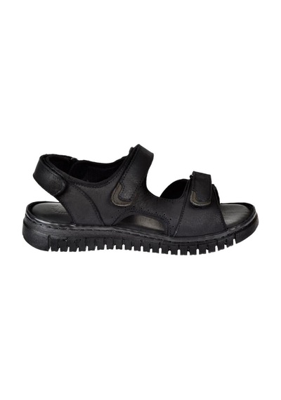 Forelli Hakiki Deri Comfort Cırtlı Kadın Sandalet For-38506 Siyah Nubuk-siyah Nubuk Siyah