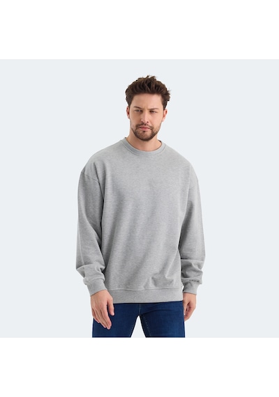 Slazenger VADIK Oversize Erkek  Gri Sweatshirt