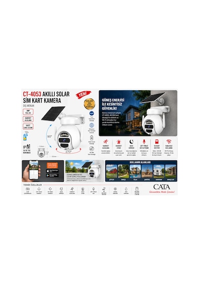 Güvenlik Kamerası Akıllı Solar 4g Sim Kartlı Dış Mekan - Full Hd Gece Görüşlü
