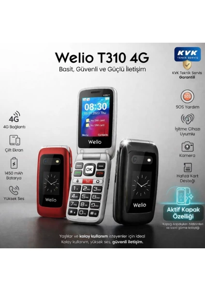 Welio Wkey T310 Tuşlu Telefon Siyah
