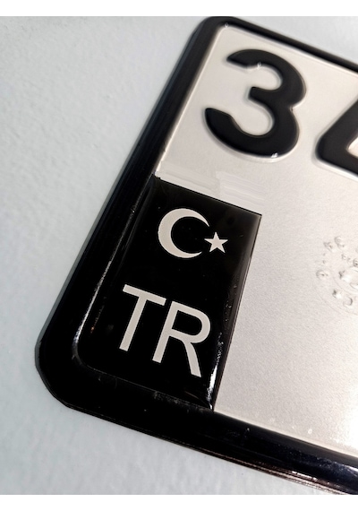 Plaka Siyah Tasarım Tr Motosiklet İçin Tasarlanmış Damla Sticker Plaka Tr Sticker