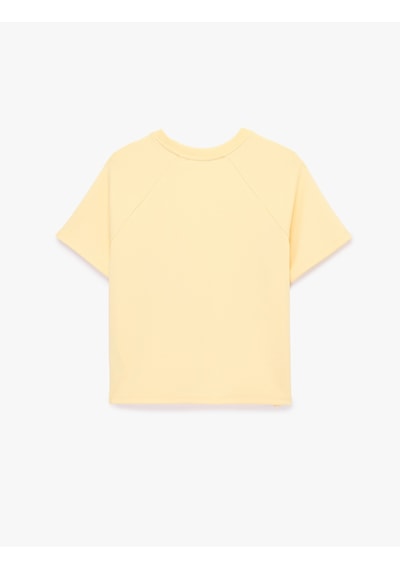 Koton Regular Fit Kısa Kollu Bisiklet Yaka Basic Tişört Sarı 6sak50390ek
