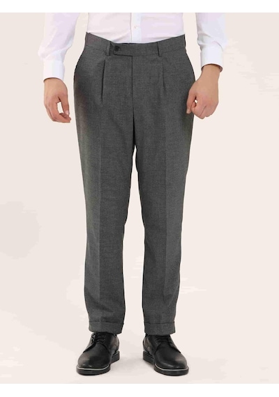 Dufy Gri Erkek Slim Fit Melanj Desenli Klasik Pantolon - 97669-gri Gri Dufy Gri Erkek Slim Fit Melanj Desenli Klasik Pantolon - 97669-gri Gri