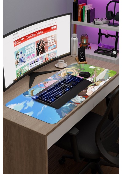 Aino Genshin Impact Anime Oyuncu V4 - 90x40 Xxl Gaming Mouse Pad Fare Altlığı