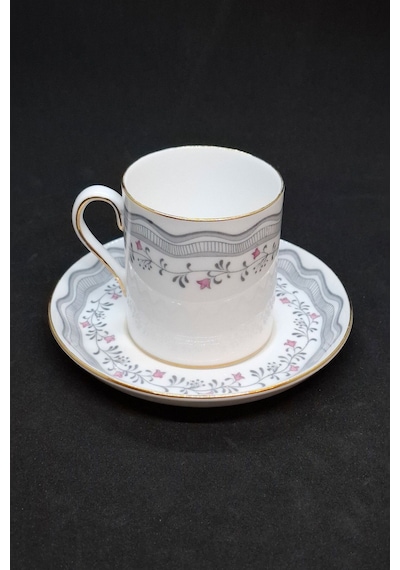 Tuscan Fine English Bone China Vintage Kahve Fincanı 2 Parça 80 Ml Gri-beyaz