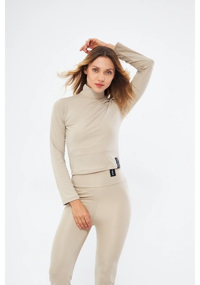 Lesa Wear Soft Touch Balıkçı Yaka Bluz Bej BEJ