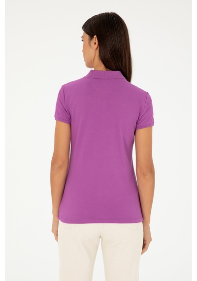 U.S. Polo Assn. Kadın Mor Basic Polo Yaka Tişört 50280071-VR038