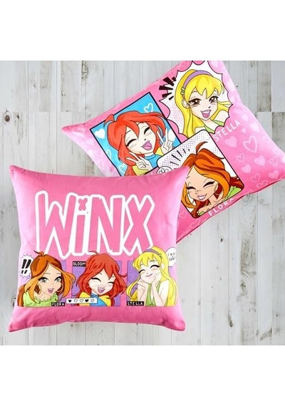 Lisanslı Pamuk Winx Cute Kırlent Çok Renkli Tekli 50 x 22