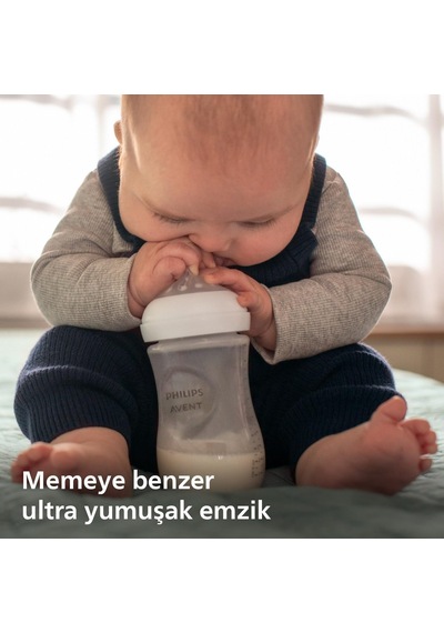 Philips Avent Doğal Tepkili Biberon, 260 Ml, 1 Ay+, Akıtmaz Emzik, Kolik Ve Gaz Önleyici, Bpa İçermez, Mavi, Scy903