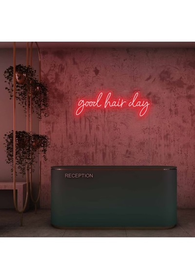 Good Hair Day Yazılı Neon Tabela Kırmızı