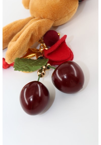 Anahtarlık Çanta Charm. Ayna Süsü. Çanta Aksesuarı. Anahtarlık Peluş Tavşan Ip Kiraz Çanta Charmı