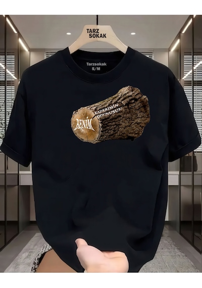 Flood Of Style Unisex Benim Kaderimin Odunusun Yazlı T-shirt Siyah
